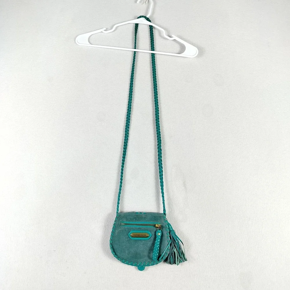 Isabella Fiore Crossbody Bag Womens Small Suede Leather Boho Tassel Purse Handba